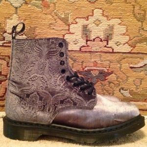 Dr. Martens Gray Paisley Lace-Up Boots